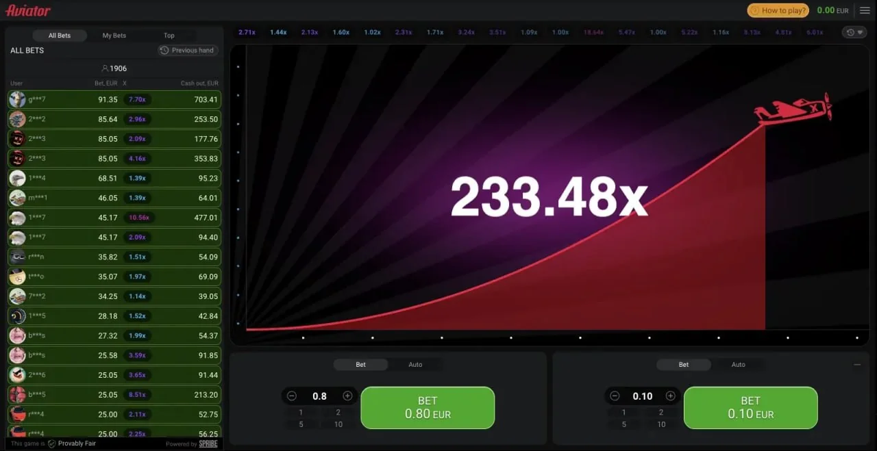 Aviator big win 233.48x - ganancia enorme en el juego del avión