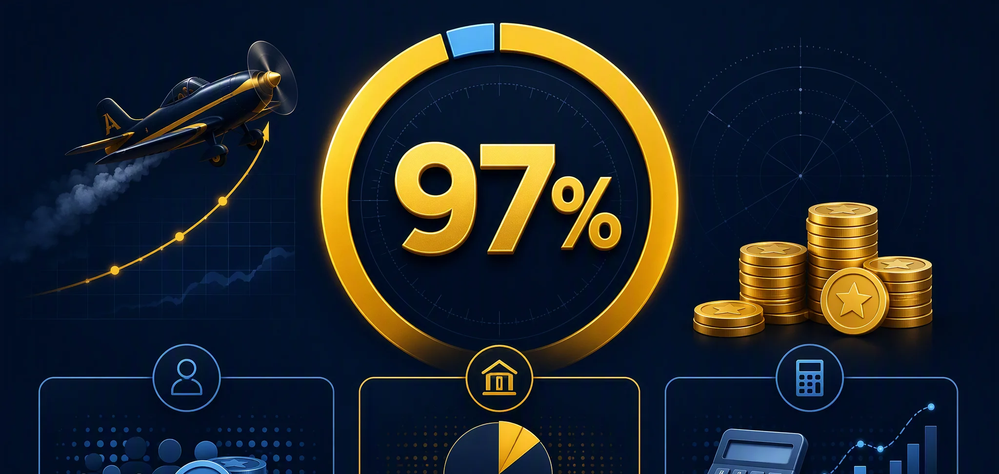 Infografía RTP Aviator 97% de Spribe